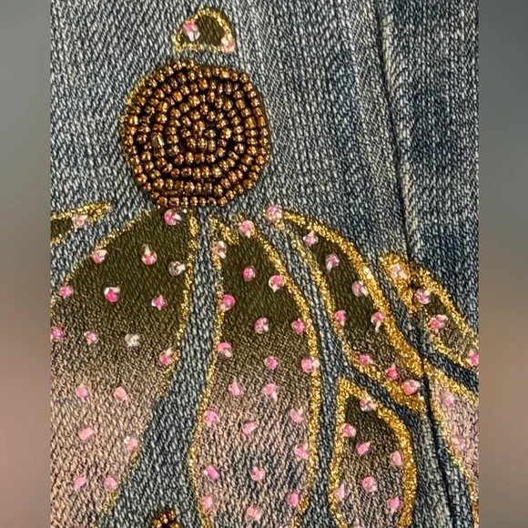 Vintage Z. Cavaricci Cropped Beaded Jeans - Picture 3 of 13